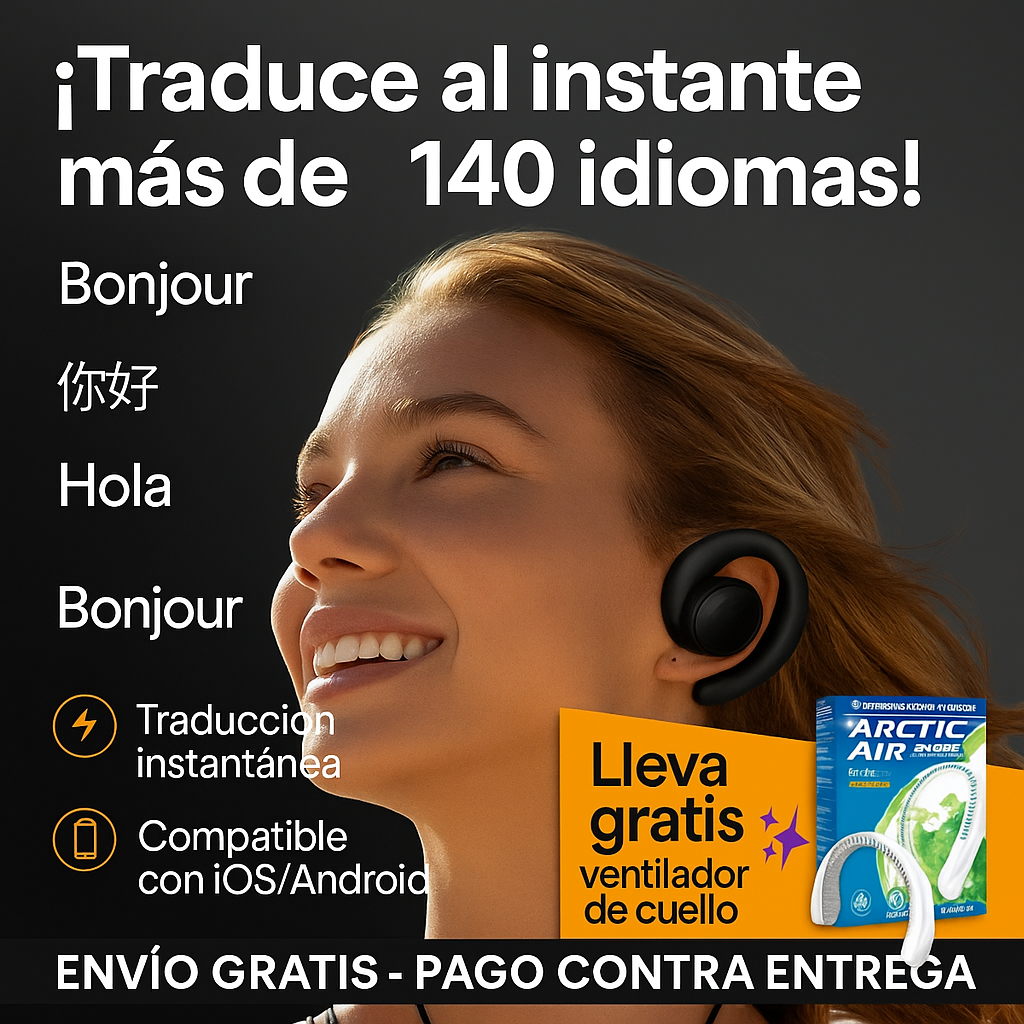 Audífonos Traductores + Ventilador De Cuello Gratis
