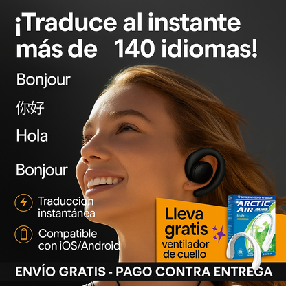 Audífonos Traductores + Ventilador De Cuello Gratis