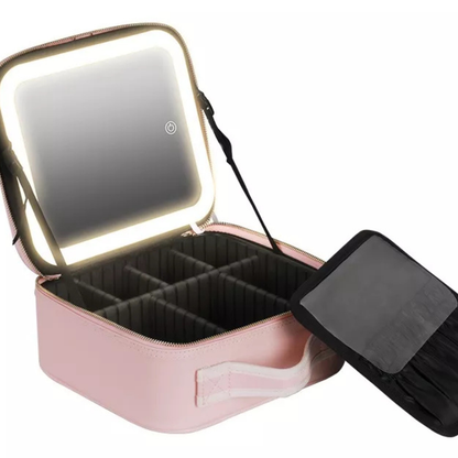 COSMETIQUERA CON ESPEJO Y LUZ LED